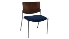Lobby & Guest Chairs - Metal KFI Seating Side / Guest Chair, Armless with Wood Back, Big / Tall
