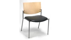 Lobby & Guest Chairs - Metal KFI Seating Side / Guest Chair, Armless with Wood Back, Big / Tall