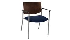 Lobby & Guest Chairs - Metal KFI Seating Side / Guest Chair, Arms with Wood Back, Big / Tall
