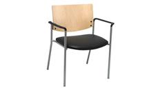 Lobby & Guest Chairs - Metal KFI Seating Side / Guest Chair, Arms with Wood Back, Big / Tall
