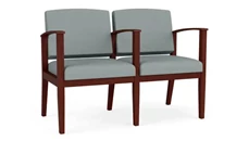 Lobby & Guest Chairs - Wood Lesro Polyurethane 2 Seats with Center Arm