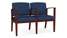 Lobby & Guest Chairs - Wood Lesro Polyurethane 2-Seat Bench w/ Center Arm