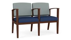 Lobby & Guest Chairs - Wood Lesro 2 Seats with Center Arm, Upholstered Seat, Upholstered Back