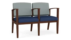 Lobby & Guest Chairs - Wood Lesro 2 Seats with Center Arm, Upholstered Seat, Upholstered Back