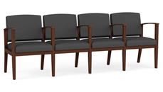 Lobby & Guest Chairs - Wood Lesro Polyurethane 4 Seats with Center Arms