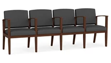 Lobby & Guest Chairs - Wood Lesro Polyurethane 4 Seats with Center Arms