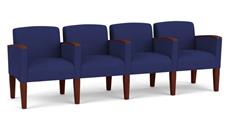 Lobby & Guest Chairs - Wood Lesro 4 Seats with Center Arms