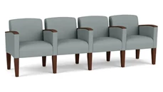 Lobby & Guest Chairs - Wood Lesro Polyurethane 4 Seats with Center Arms