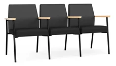 Lobby & Guest Chairs - Metal Lesro 3 Seats with Center Arms, Upholstered Seat, Upholstered Back