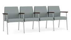 Lobby & Guest Chairs - Metal Lesro Polyurethane 4 Seats with Center Arms