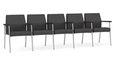 Lobby & Guest Chairs - Metal Lesro Polyurethane 5 Seats with Center Arms