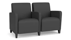 Lobby & Guest Chairs - Wood Lesro Polyurethane 2 Seats with Center Arm