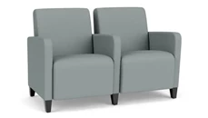 Lobby & Guest Chairs - Wood Lesro Polyurethane 2 Seats with Center Arm