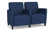 Lobby & Guest Chairs - Wood Lesro Polyurethane 2 Seats with Center Arm