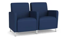 Lobby & Guest Chairs - Wood Lesro Polyurethane 2 Seats with Center Arm