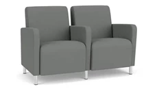 Lobby & Guest Chairs - Metal Lesro 2 Seats with Center Arm