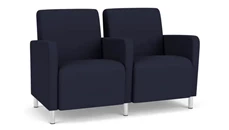 Lobby & Guest Chairs - Metal Lesro 2 Seats with Center Arm