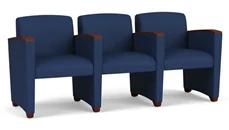 Lobby & Guest Chairs - Wood Lesro Polyurethane 3 Seats with Center Arms