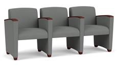 Lobby & Guest Chairs - Wood Lesro 3 Seats with Center Arms