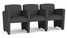 Lobby & Guest Chairs - Wood Lesro Polyurethane 3 Seats with Center Arms