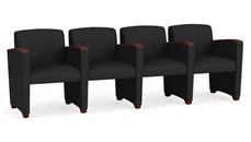 Lobby & Guest Chairs - Wood Lesro Polyurethane 4 Seats with Center Arms