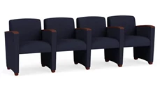 Lobby & Guest Chairs - Wood Lesro 4 Seats with Center Arms