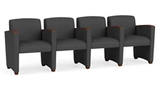 Lobby & Guest Chairs - Wood Lesro Polyurethane 4 Seats w/ Center Arms