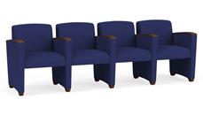 Lobby & Guest Chairs - Wood Lesro 4 Seats with Center Arms