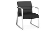 Lobby & Guest Chairs - Metal Lesro Guest Chair, Upholstered Seat, Upholstered Back, Sled Base
