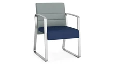 Lobby & Guest Chairs - Metal Lesro Guest Chair, Upholstered Seat, Upholstered Back, Sled Base