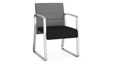 Lobby & Guest Chairs - Metal Lesro Guest Chair, Upholstered Seat, Upholstered Back, Sled Base