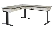Standing Desks - Electronically Adjustable Martin Furniture Electric Sit/Stand L-Desk and Return