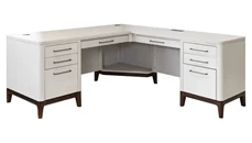 L Shaped Double Pedestal Desks Martin Furniture Executive L-Desk & Return