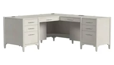 L Shaped Double Pedestal Desks Martin Furniture Executive Double Pedestal L-Desk