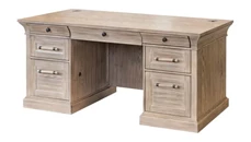 Executive Desks Martin Furniture Traditional Wood Double Pedestal Desk, Fully Assembled