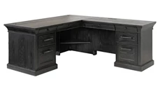 L Shaped Double Pedestal Desks Martin Furniture Traditional Executive Wood Double Pedestal L-Desk
