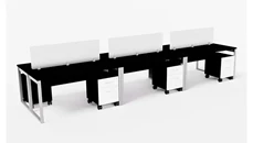Benching Maverick Office Solutions 6 Person Benching Workstation with Mobile File Cabinets