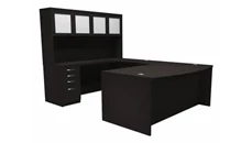 U Shaped Desks with Hutch Mayline Bowfront U Shaped Desk with Hutch