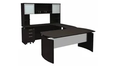 U Shaped Desks with Hutch Mayline 72" U Shaped Desk with Hutch