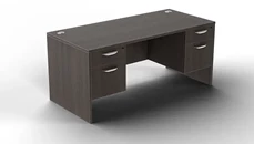 Stand-Alone Double Pedestal Desks NDI Office Furniture 60in x 30in Double Hanging Pedestal Desk