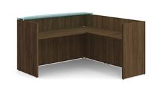 Reception Desks - L Shaped WFB Designs L-Shaped Reception Desk Shell w/ Laminate Bow Front Glass Counter