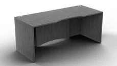 Stand-Alone Desk Shells NDI Office Furniture 66in x 30in Desk w/ Curve User Side and Step Laminate Modesty Panel