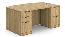 Stand-Alone Double Pedestal Desks WFB Designs 72in x 36/41in Couble Pedestal Bow Front Desk