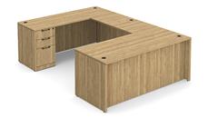 U Shaped Double Pedestal Desks WFB Designs 66in W x 101in D Double Pedestal U-Desk