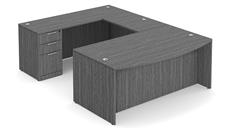 U Shaped Single Pedestal Desks WFB Designs 66in W x 102in D Single Pedestal Bow Front U-Desk