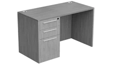 Stand-Alone Single Pedestal Desks NDI Office Furniture 48in x 24in Single BBF Ped Desk w/ Laminate Modesty
