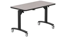 Training Tables - Heavy Duty National Public Seating 48in W x 24in D x 29in H - Mobile Flipper Table