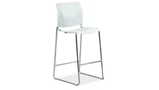 Counter Stools PBD Furniture Polyurethane Stool with Footrest & Chrome Base