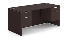 Stand-Alone Double Pedestal Desks PBD Furniture 66in x 30in Double Hanging Pedestal Desk