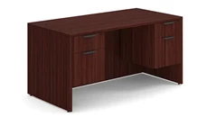 Stand-Alone Double Pedestal Desks PBD Furniture 60in x 30in Double Hanging Pedestal Desk